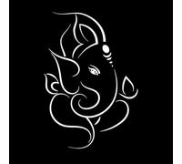 Wall Decals Hinduism Hindu Abstract God Ganesha Elephant 32x46.4cm Can Modify and add Information S-White