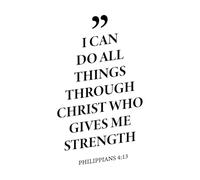 Wall Decals i can do All Things Through Christ who Gives me 34x59.6cm Do not Damage The Wall Surface Black