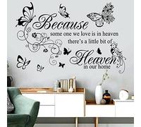 Wall Decals Inspirational Wall Saying Because Someone We Love is in Heaven Vinyl Wall Decor Peel and Stick Lettering Words Memory Wall Art Sign Wall Sticker for Living Room Bedroom Home Decor.