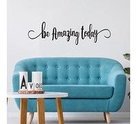 Wall Decals, Inspirational Wall Stickers, (Easy to Install), Wall Decor Art Vinyl Motivational Quotes Bathroom Gym Office Kitchen Bedroom Positive Women Men Poster Home, Be Amazing Today 45"X12.6"