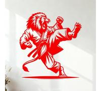 Wall Decals Karate Lion Athlete 42x45cm Do not Damage the wall Surface Red