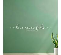 Wall Decals Love Never Fails 1 Corinthians 13 Marriage Newlyweds Or Couples 14x88.1cm Multiple Size Options White
