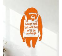 Wall Decals Monkey Street Graffiti Chimpanzee Working Now Laughing Gorilla Intelligent 54.6x98.9cm Do not Damage the wall Surface Orange