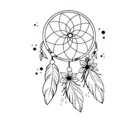 Wall Decals Paster Paper a Dream Catcher with Feathers on it 57.6x80.5cm Do not Damage The Wall Surface Black