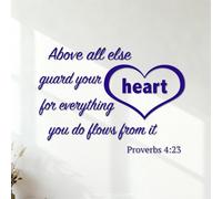 Wall Decals Paster Paper Above All Else Guard Your Heart for Everything You do Flows from it. Proverbs 4:23 35x48.1cm Tattoo Culture DarkBlue
