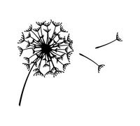 Wall Decals Paster Paper Abstract Flower Bud Dandelion Parachute 54x64.8cm Personalized Customization Large Black