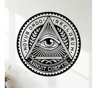 Wall Decals Paster Paper All Seeing Eye Pyramid Eye Illuminati Symbols 35x35cm Multi Color Selection Black