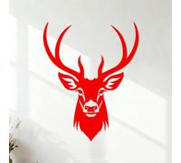 Wall Decals Paster Paper Angelic Silhouette of Deer Head 42x52.6cm Do not Damage the wall Surface Red