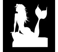 Wall Decals Paster Paper Bath Mermaid Sea Ocean Girl Style 34x39.3cm Can Modify and add Information White