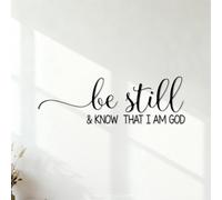Wall Decals Paster Paper Be Still and Know that I Am God Christian Psalm 46 Bible Verse Quote 49.1x152.1cm Art Mural Painting Black