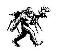 Wall Decals Paster Paper Bigfoot with Antlers Mysterious Wilderness Creature 67.2x70.9cm Do not Damage The Wall Surface Black