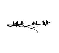 Wall Decals Paster Paper Birds Branch Natural Fauna 22x73.3cm Art Decoration Small Black
