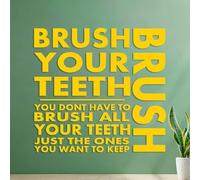 Wall Decals Paster Paper Brushing Teeth At The Dentist's Office 35x37.1cm Equipped with Transfer Film kit Yellow