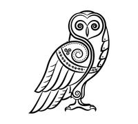 Wall Decals Paster Paper Celtic Style Owl Bird Abstract Magic 36x46.5cm Multiple Size Options Small Black