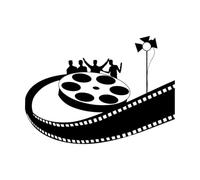 Wall Decals Paster Paper Cinema Movie Theater Bobbin Film Spotlight 54x76.8cm Waterproof Large Black