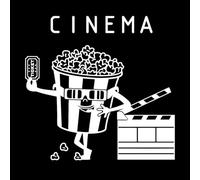 Wall Decals Paster Paper Cinema Ticket Movie House Popcorn Filming 72x74.7cm Can Modify and add Information White