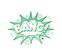 Wall Decals Paster Paper Comic Book Explosion with The Word Bang Making 68x95.8cm Easy Installation Green