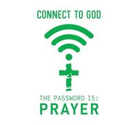 Wall Decals Paster Paper Connect to God The Password is Prayer 54x88.2cm Removable Without Leaving Glue Green