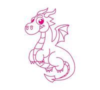 Wall Decals Paster Paper Cute Dragon Cartoon Coloring Page 64x95.5cm Personalized Customization Rosered