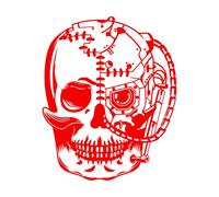 Wall Decals Paster Paper Cyborg Robot Mechanical Skull Fiction Cyber 51x62.3cm Multiple Size Options Red