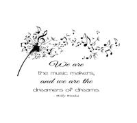 Wall Decals Paster Paper Dandelion Music Lovers Notes Quotes We are Music Makers 48x68.8cm Do not Damage The Wall Surface Black