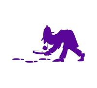 Wall Decals Paster Paper Detective Agency Footprint Magnifying Glass Investigation 45x87.9cm Can Modify and add Information Purple
