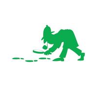 Wall Decals Paster Paper Detective Agency Footprint Magnifying Glass Investigation 54x105.5cm Self Adhesive Green