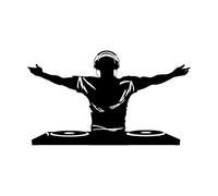 Wall Decals Paster Paper DJ Music Disco Headphones Nightclubs 72x120.6cm Personalized Customization Extra Large Black