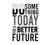Wall Decals Paster Paper do Something Today 36x53.3cm Can Modify and add Information Black