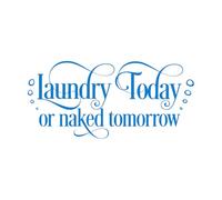 Wall Decals Paster Paper Do The Laundry Today Or Tomorrow Quote Laundry Text with Bubble Clothes Laundry Shop 50.4x107.9cm Do not Damage The Wall Surface Blue