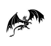 Wall Decals Paster Paper Dragon Wings Fantasy Magical 54x76.8cm It Won't Fall Off Large Black