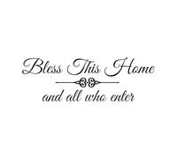 Wall Decals Paster Paper Family Home House Blessing Prayer Inspiring Quote 23x69cm Can Modify and add Information Small Black