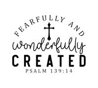 Wall Decals Paster Paper Fearfully and Wonderfully Created Psalm 139 14 34x43.4cm Removable Without Leaving Glue Black