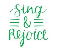 Wall Decals Paster Paper Hand Lettering Christian Quotes Sing 54.6x60.1cm Self Adhesive Green