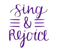 Wall Decals Paster Paper Hand Lettering Christian Quotes Sing 67.2x73.9cm Do not Damage The Wall Surface Purple