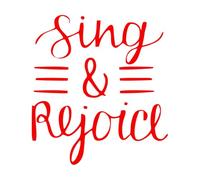 Wall Decals Paster Paper Hand Lettering Christian Quotes Sing 67.2x73.9cm Personalized Customization Red