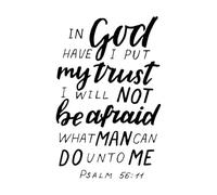 Wall Decals Paster Paper Hand Lettering in god Have i Put My Trust 36x55.9cm Art Mural Painting Black