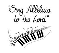 Wall Decals Paster Paper Hand Lettering Sing alleluja to The Lord Done 42x42.6cm Waterproof Black
