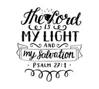 Wall Decals Paster Paper Hand Lettering The Lord is My Light 42x46.9cm Easy Installation Black