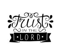 Wall Decals Paster Paper Hand Lettering Trust in The Lord Made on 36x55cm Store Decoration Black