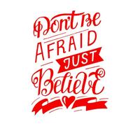 Wall Decals Paster Paper Hand Lettering with Bible Verse Dont be Afraid 36x49cm Window Decals Red