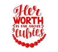 Wall Decals Paster Paper Hand Lettering with Bible Verse her Worth is far 52x65.9cm Car Body Decoration Red