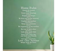 Wall Decals Paster Paper Home Rules Always be Honest Count Your Blessings Forgive and Forget be Kind and Tenderhearted 42x75.3cm Do not Damage the wall Surface White