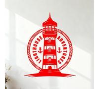 Wall Decals Paster Paper l Lighthouse Beach House Adventures Anchor 35x43.9cm Removable Without Leaving Glue Red