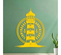Wall Decals Paster Paper l Lighthouse Beach House Adventures Anchor 54.6x68.4cm Art Decoration Yellow