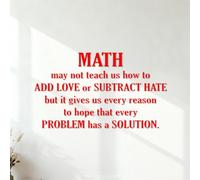 Wall Decals Paster Paper Mathematics Quotes Learn Mathematics 42x73.3cm Art Decoration Red