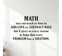 Wall Decals Paster Paper Mathematics Quotes Learn Mathematics 54.6x95.3cm Removable Without Leaving Glue Black