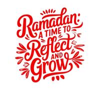 Wall Decals Paster Paper Ramadan a time to Reflect and Grow 42x45.3cm Do not Damage The Wall Surface Red