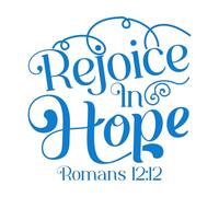 Wall Decals Paster Paper Rejoice Hope Romans Bible Verse Calligraphy Christian Scripture Motivational and Inspirational 67.2x67.7cm Tattoo Culture Blue