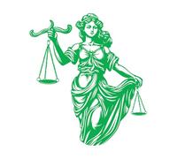 Wall Decals Paster Paper Righteous Ruler Lady of Justice Logo Balanced demeanor Justice Lady 67.2x76cm Waterproof Green